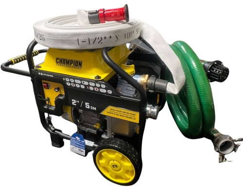 firefighter pool pump and hose wildfire defense package lower cost option
