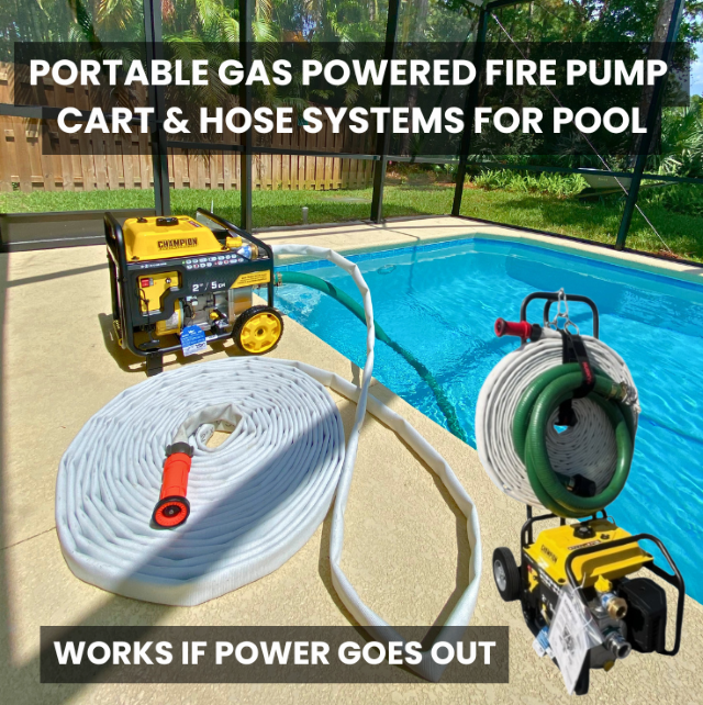 Swimming Pool Fire Pump Cart and Fire Hose Systems